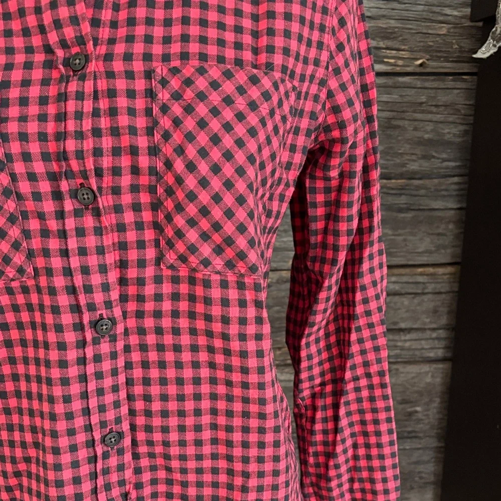 J. Crew Red and Black Checkered Button-Down Shirt - Picture 4 of 10